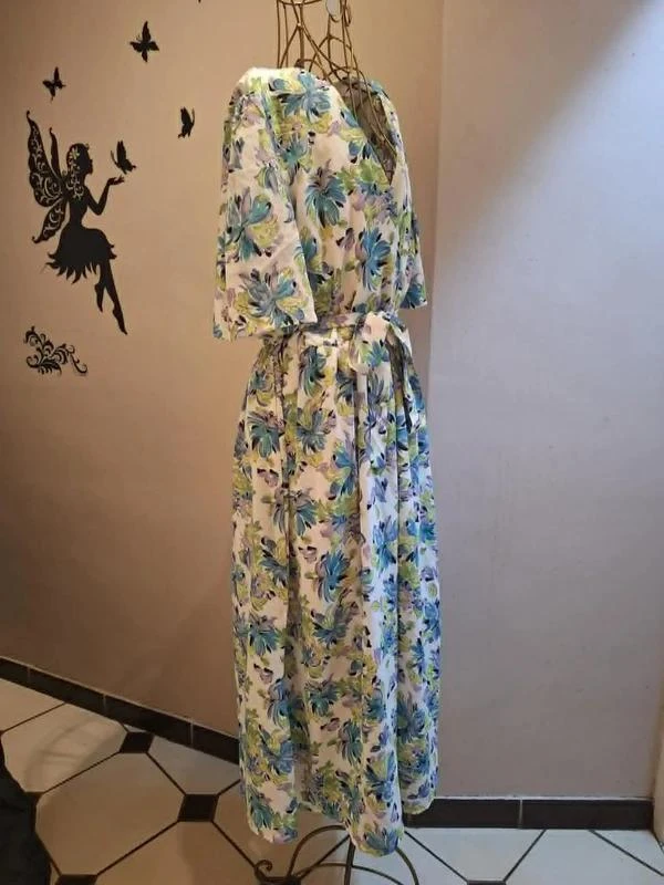 Vestido largo blanco con flores – photo 3